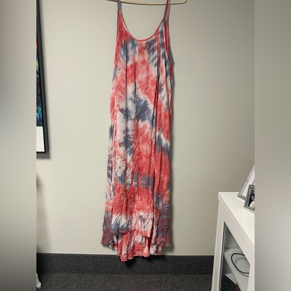 Love stitch tie dye maxi dress